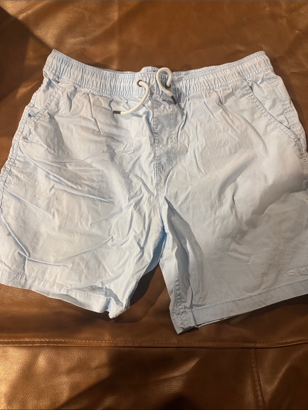 Light Blue Men's Swim Trunks with Drawstring Size Large